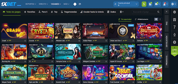 Dirígete a la sección del casino Dirígete a la sección del casino